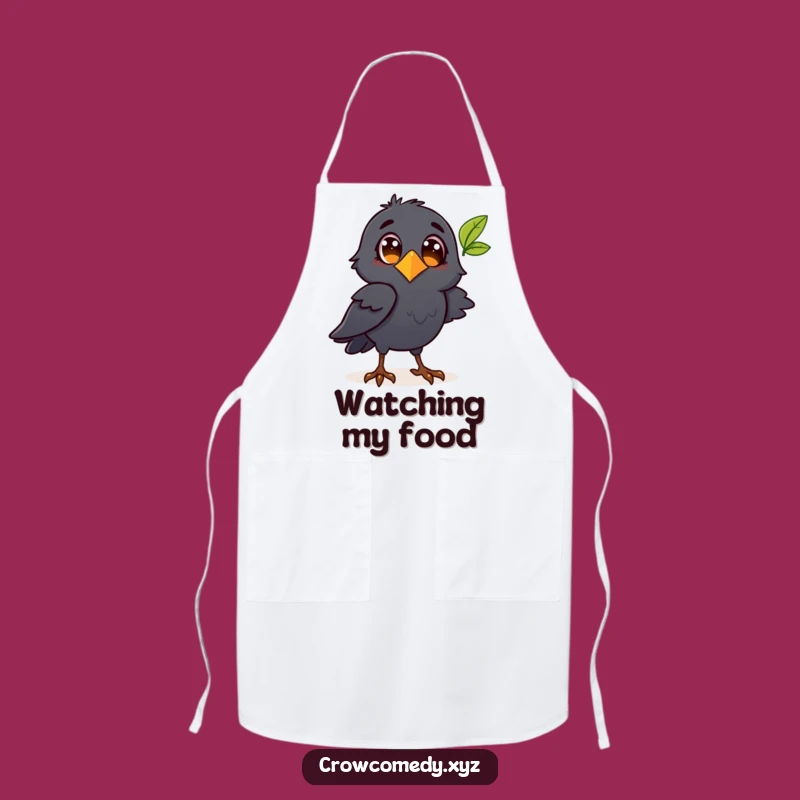 Funny Crow Leaf Apron - Observe Nature While You Cook!