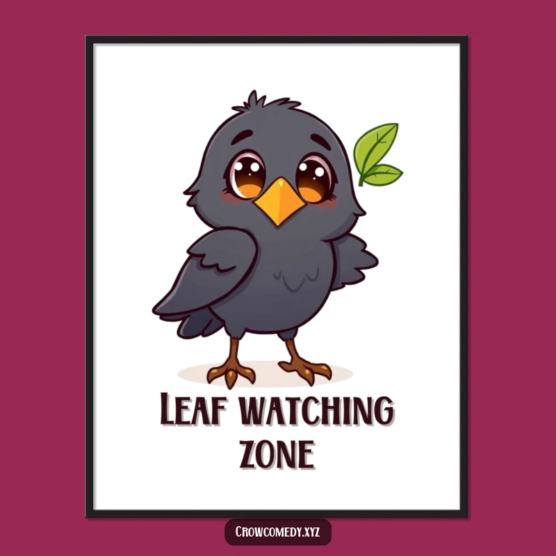 Funny Crow Leaf Poster - Bring Nature's Curiosity Home!