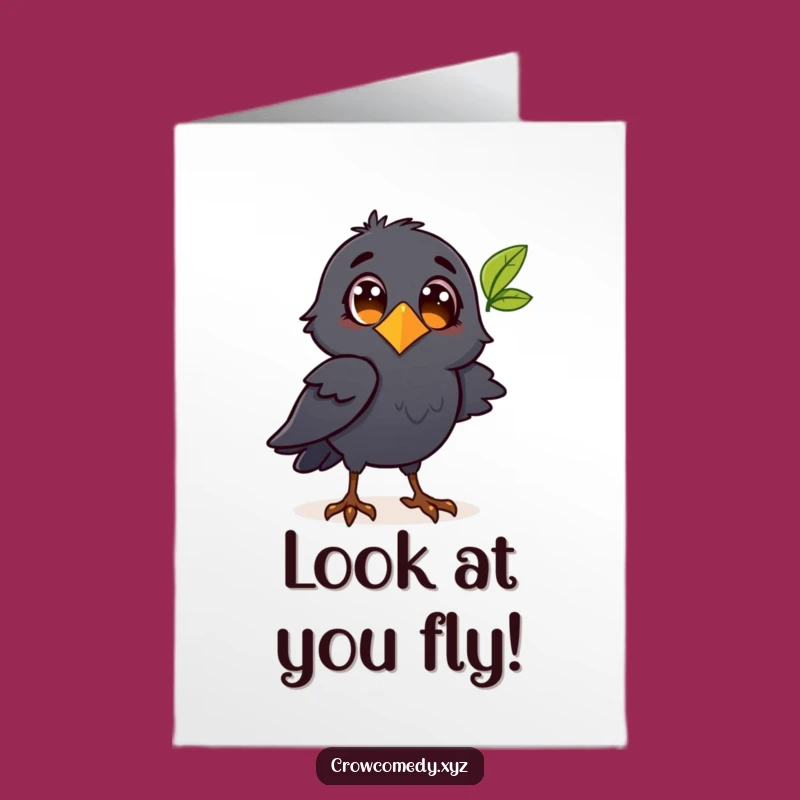 Free Printable Congrats Card: Curious Crow - Celebrate with Wonder