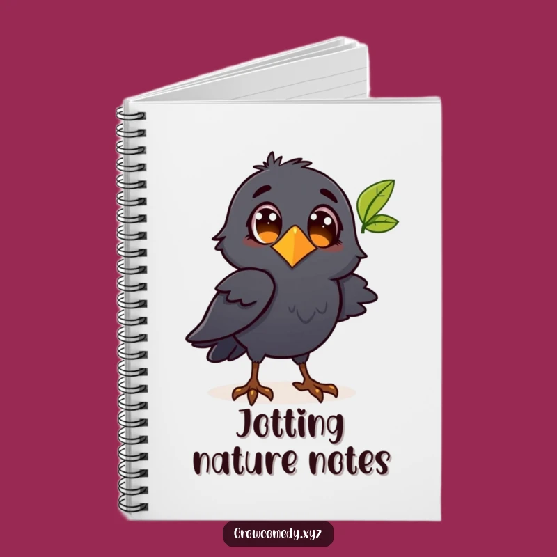 Funny Crow Leaf Notebook - Jot Down Your Observations!